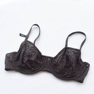 DKNY超薄网纱蕾丝内衣性感无海绵胸罩夏季透气简约舒适有钢圈文胸