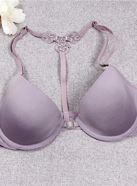 707580CD欧美单前扣式薄款女内衣性感刺绣美背内衣前扣搭文胸