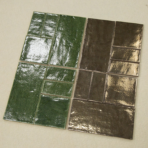 雅乐居苔藓绿金属釉个性手工砖