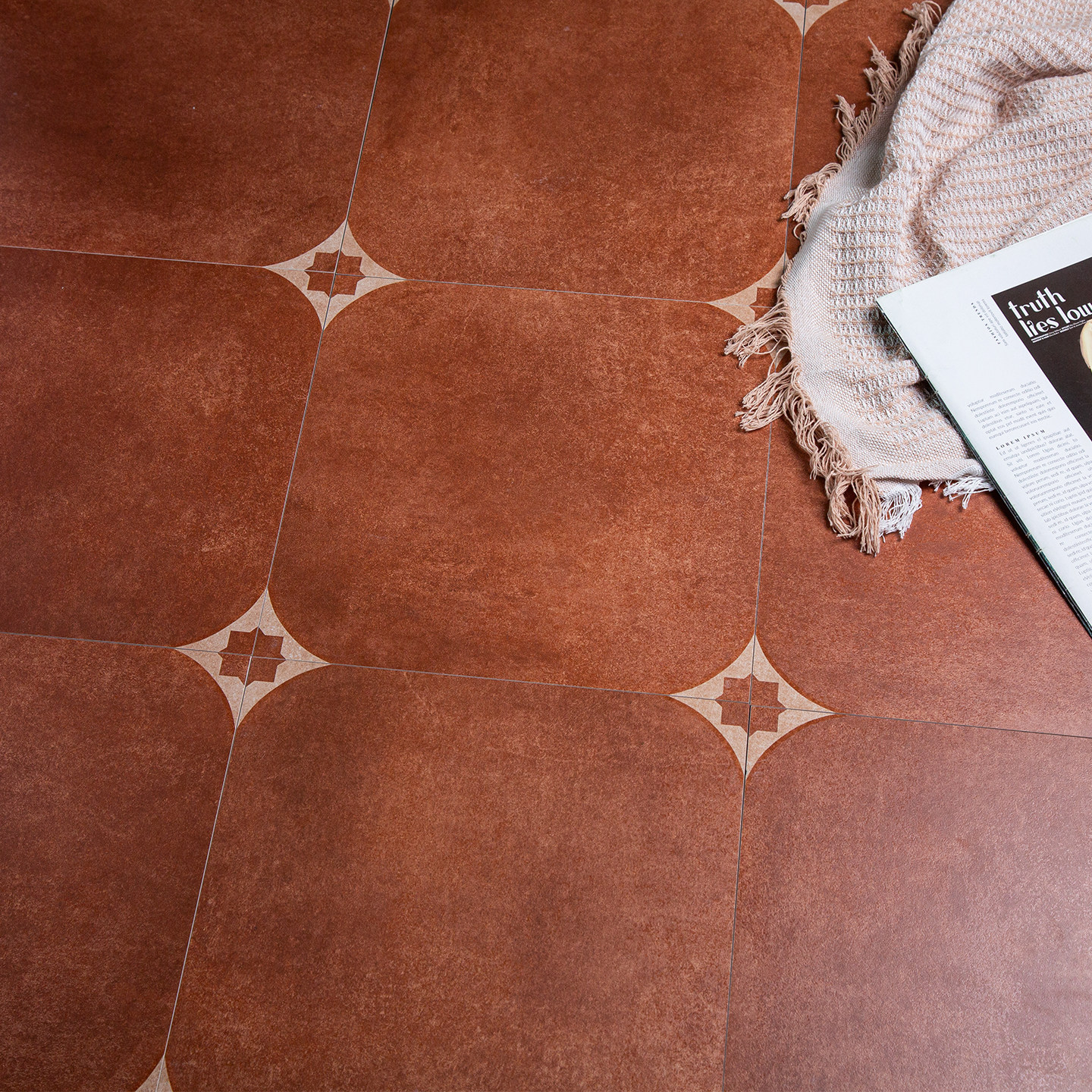 雅乐居2026新款复古风花砖阳台厨房卫生间餐厅民宿酒店走廊300砖