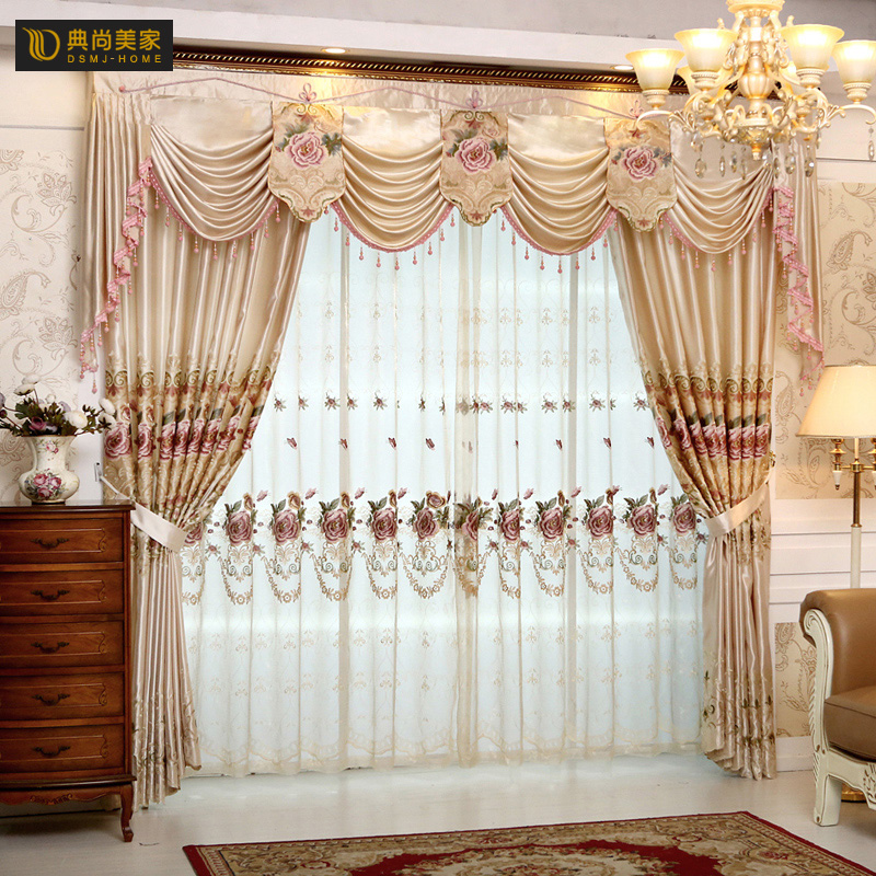 [Site installation]European style Countryside Embroidery customized curtain Korean shading cloth a living room bedroom finished product dlhin the Home Fabric , Curtains and curtain accessories , Custom curtains  category - from Buy2taobao.com to provide professional Taobao agent buy service