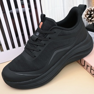 26春秋老北京爆米花底透气超轻底爸爸运动健步高弹厚底防滑男单鞋