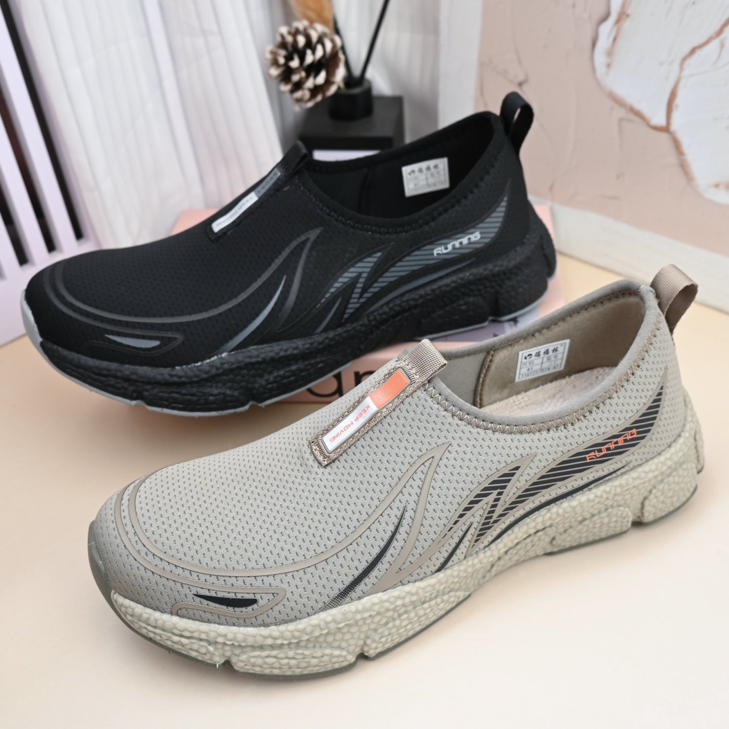 老北京布鞋男女情侣透气一脚蹬休闲鞋全网弹力轻软底轻爸爸鞋运动,流行男鞋,布鞋,淘宝优惠券,粉丝福利购,淘宝优惠卷