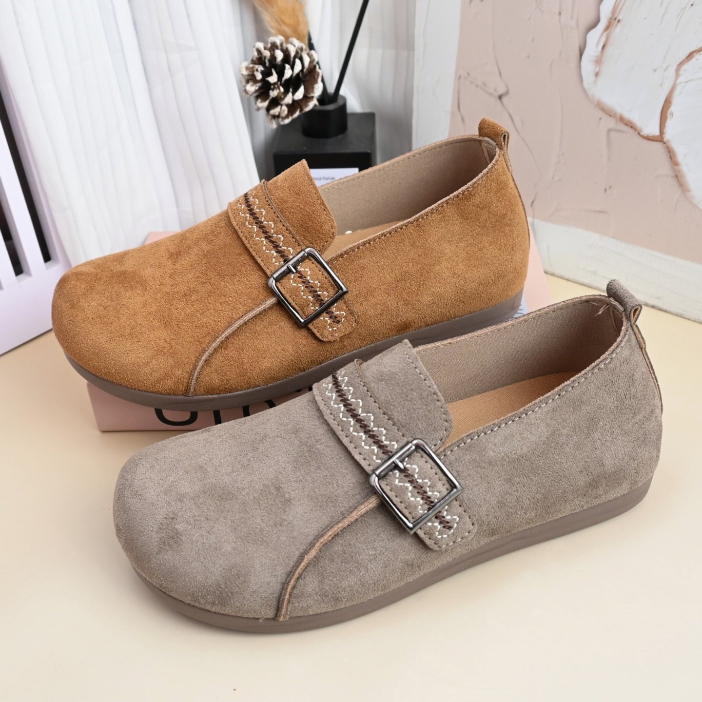 老北京布鞋女春季圆头平底一脚蹬勃肯休闲鞋软底防滑百搭单鞋学生,女鞋,时尚休闲鞋,淘宝优惠券,粉丝福利购,淘宝优惠卷