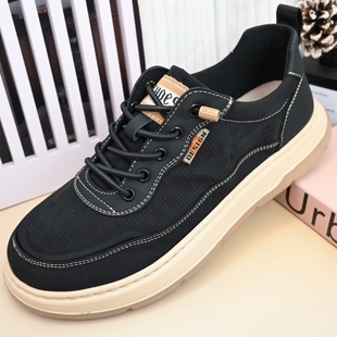 26春老北京时尚男单鞋透气冰丝布潮流休闲百搭防滑超轻软底爸爸鞋