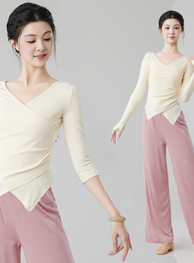 现代舞蹈服女中国舞跳舞服上衣古典舞练功服套装长袖演出服艺考服
