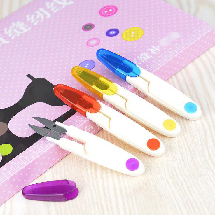 彩色透明u型剪刀安全彈簧