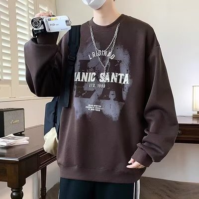 2025秋季新款宽松圆领潮牌卫衣男