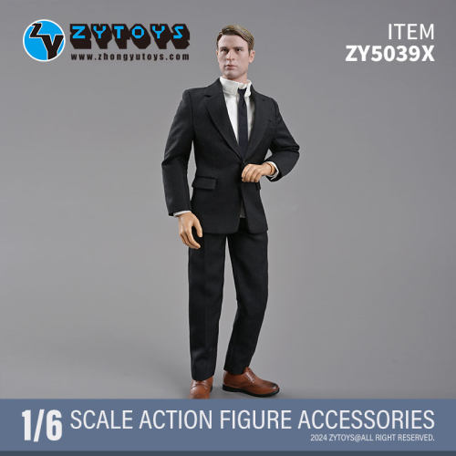 黑衣人兵人ZYTOYS黑色西装1/6