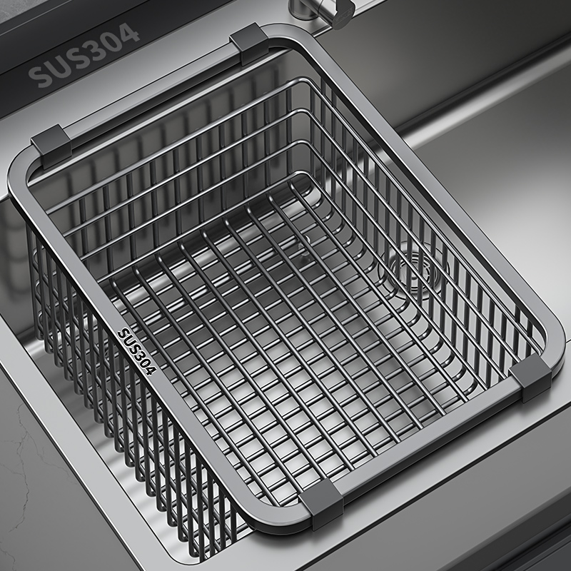 厨房水槽洗菜盆沥水篮304不锈钢