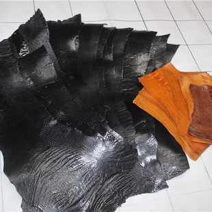 进口稀有皮料鸵鸟腿 钱包卡包 表带料 手机壳镶嵌手工DIY皮料皮具