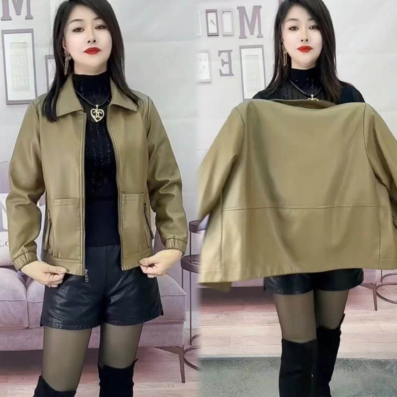 皮衣外套女2025春秋新款小个子设计感洋气时尚休闲气质大码皮夹克,女装/女士精品,皮衣,淘宝优惠券,粉丝福利购,淘宝优惠卷