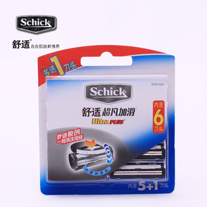 Schick舒适 Ultra plus超凡加滑剃须刀片5个刀头+送一刀头 包邮