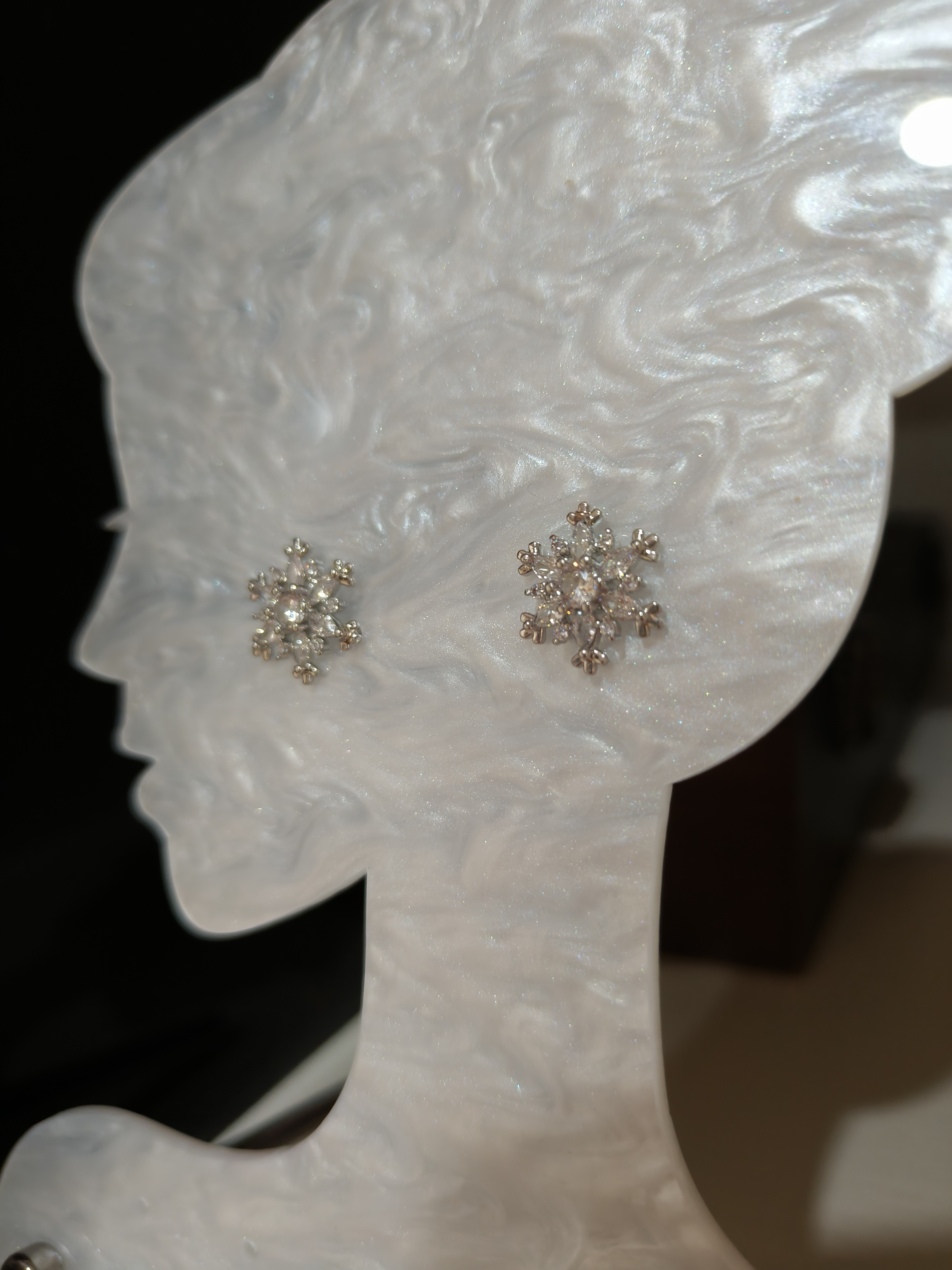 是Alice。锆钻雪花耳钉