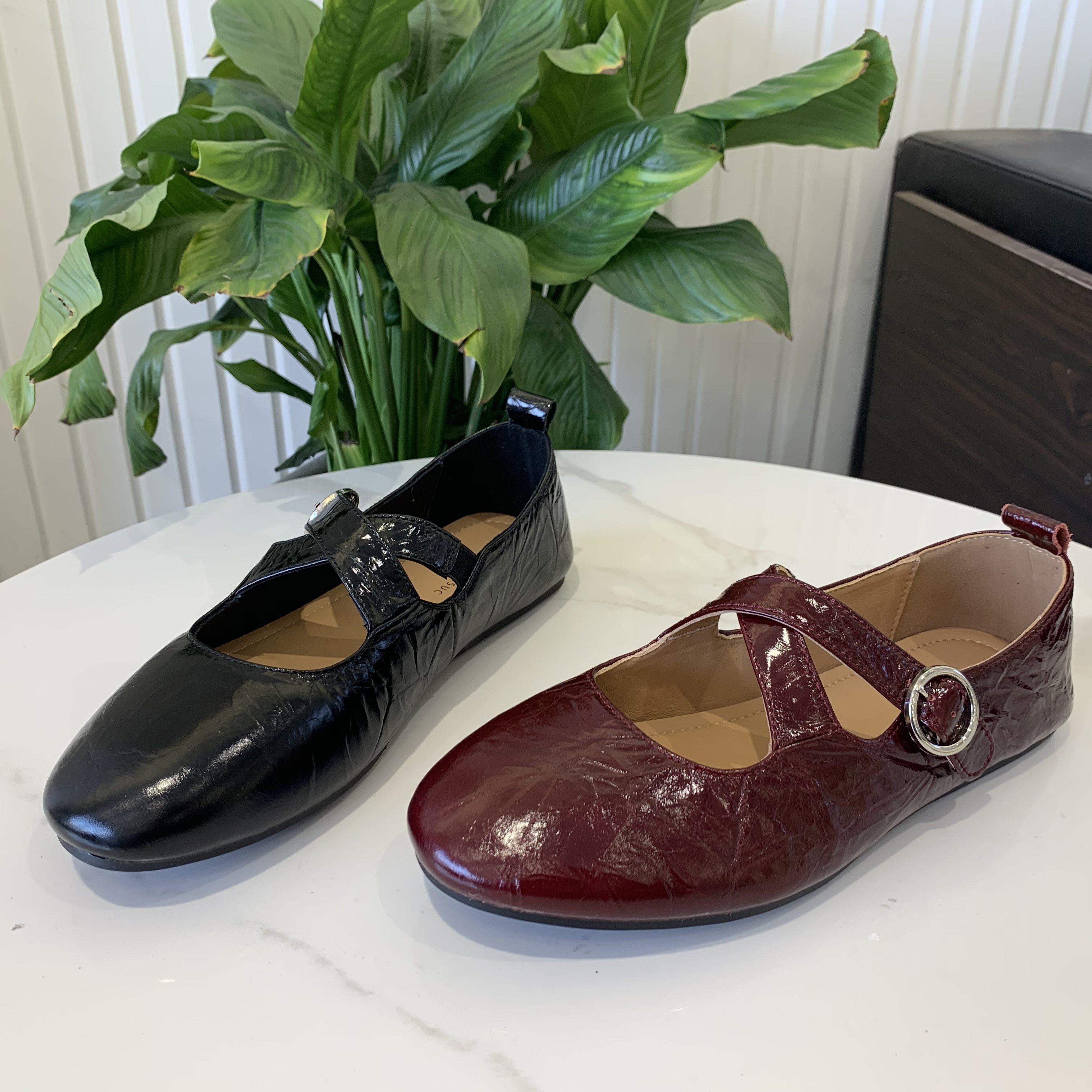 真皮交叉带芭蕾舞鞋女2026春季新款圆头平跟软底法式玛丽珍鞋单鞋,女鞋,时尚芭蕾鞋,淘宝优惠券,粉丝福利购,淘宝优惠卷