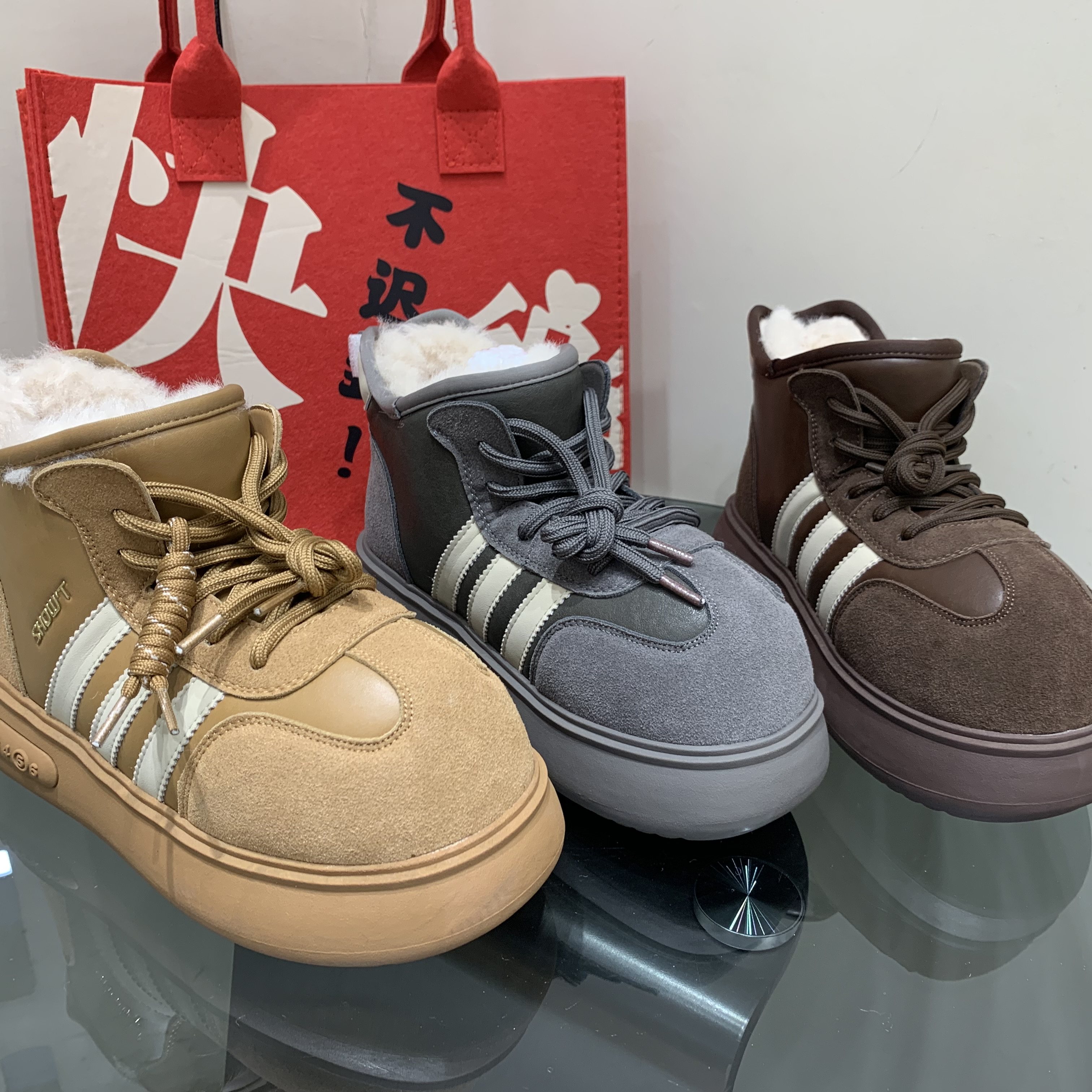 磨砂真皮丑萌厚底雪地靴女2025冬季新款圆头羊毛大头增高加厚棉靴,女鞋,时尚雪地靴,淘宝优惠券,粉丝福利购,淘宝优惠卷