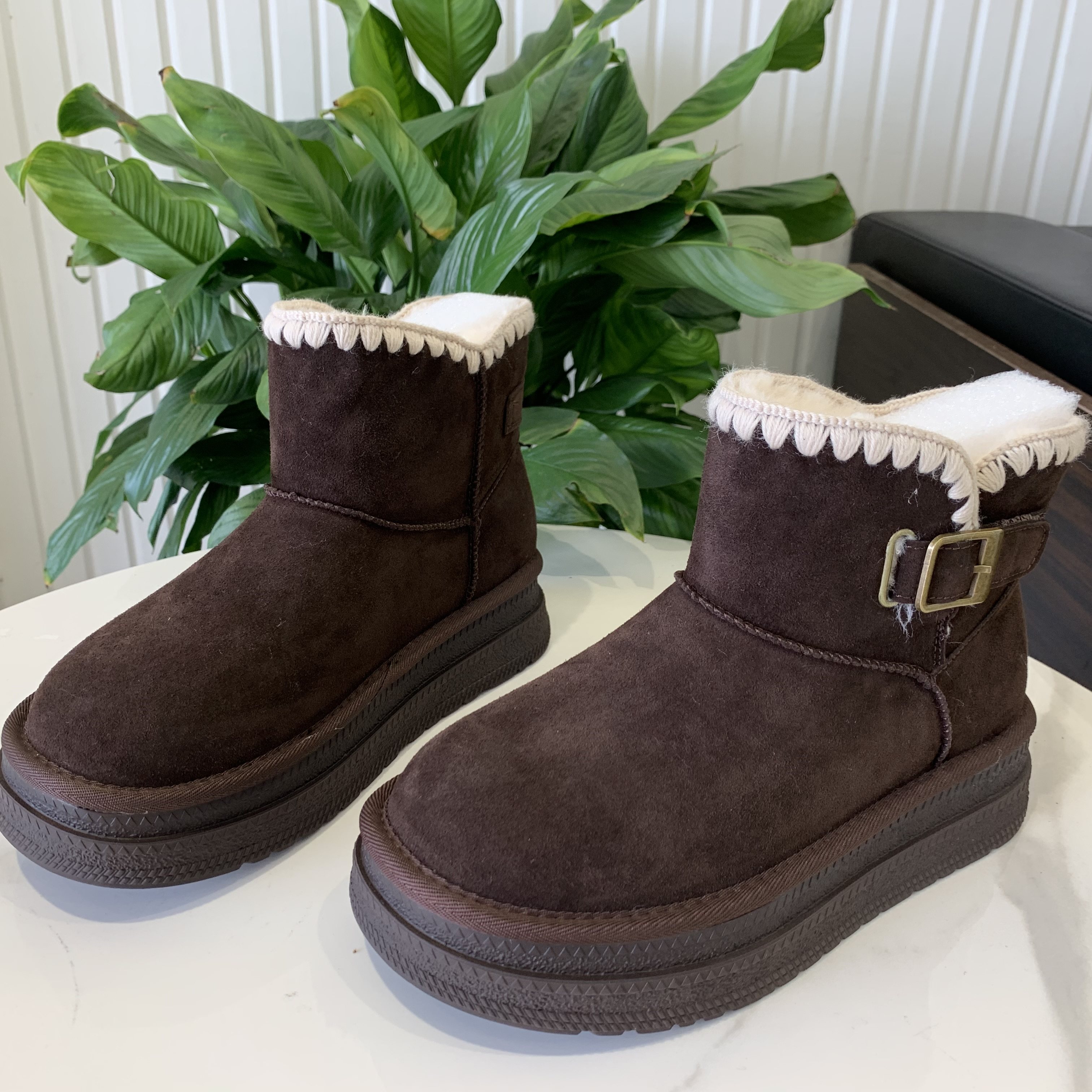 真皮加绒加厚雪地靴女2025冬季爆款圆头厚底毛毛鞋套筒东北大棉靴,女鞋,时尚雪地靴,淘宝优惠券,粉丝福利购,淘宝优惠卷