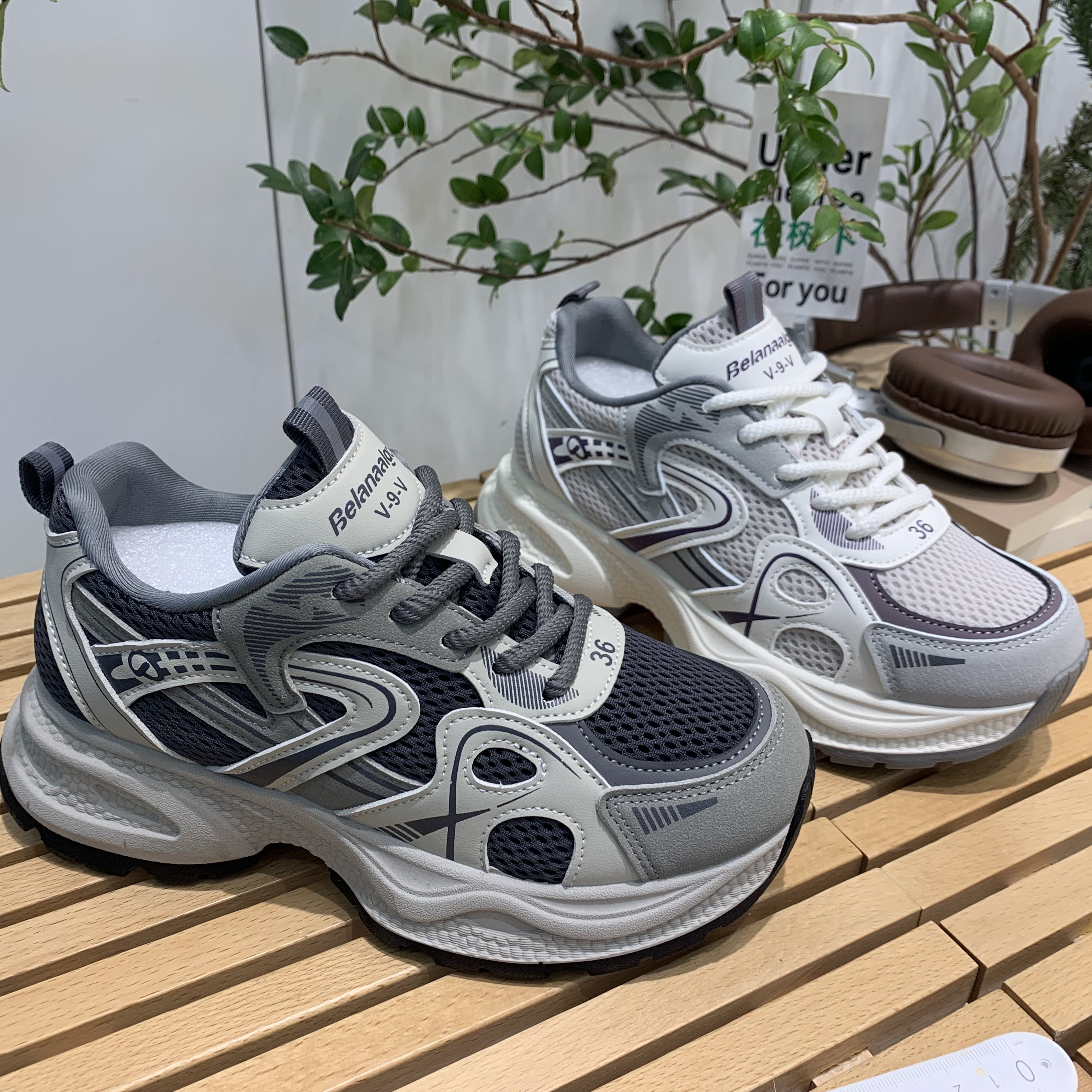 网面厚底休闲运动鞋女2026春季新款圆头系带透气户外登山鞋跑步鞋,女鞋,老爹鞋,淘宝优惠券,粉丝福利购,淘宝优惠卷