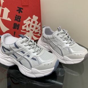 圆头系带增高网面老爹鞋 新款 女2026春季 真皮松糕厚底运动休闲鞋