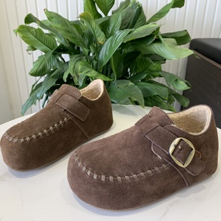 毛毛鞋 磨砂真皮加绒厚底勃肯鞋 一脚蹬羊羔毛乐福鞋 爆款 女2025冬季