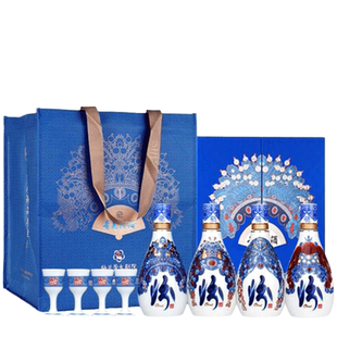 山西杏花村汾酒55度青花40梅兰芳大剧院375ml *4瓶整箱清香型白酒