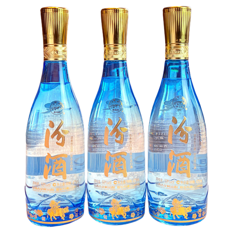 山西杏花村汾酒 53度牧童水晶汾475ml*3瓶 清香型白酒纯粮食酒