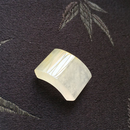 缅甸翡翠高冰种黄翡玉平安牌
