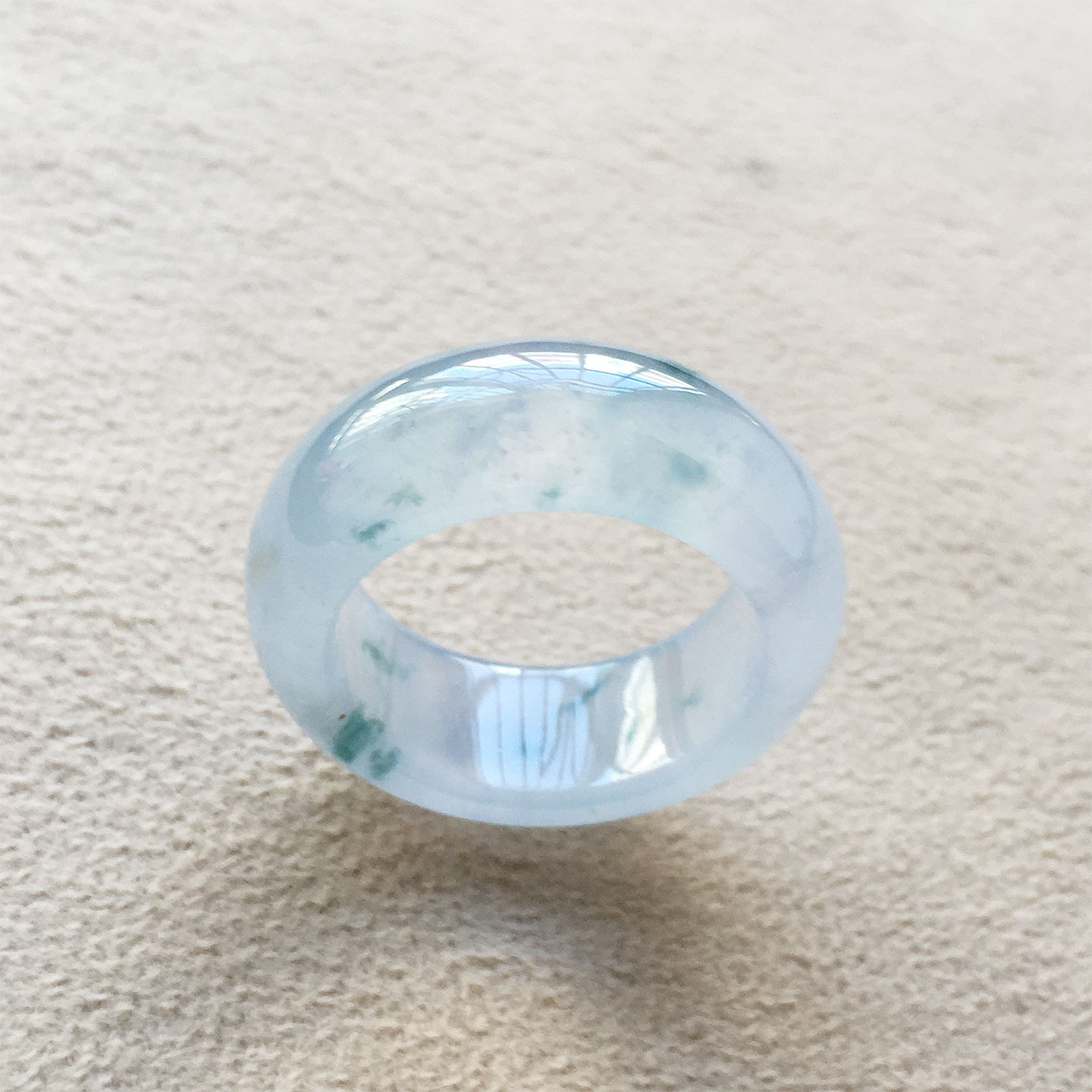 冰种紫罗兰飘花玉指环戒圈