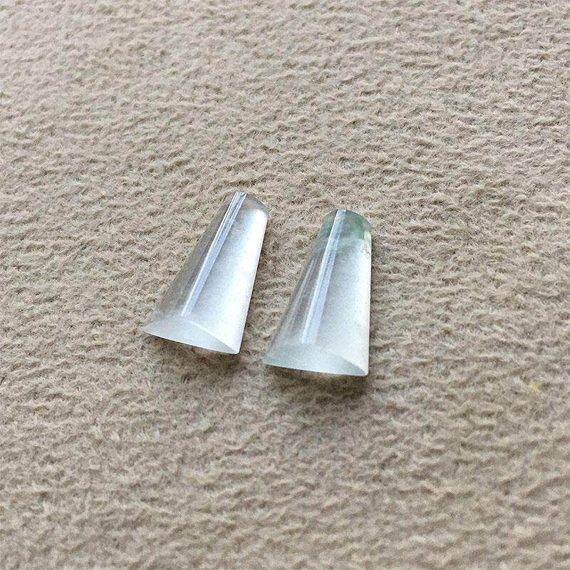 缅甸翡翠玻璃种雪花棉玉梯形耳坠镶嵌款女耳饰老种a货冰起光裸石