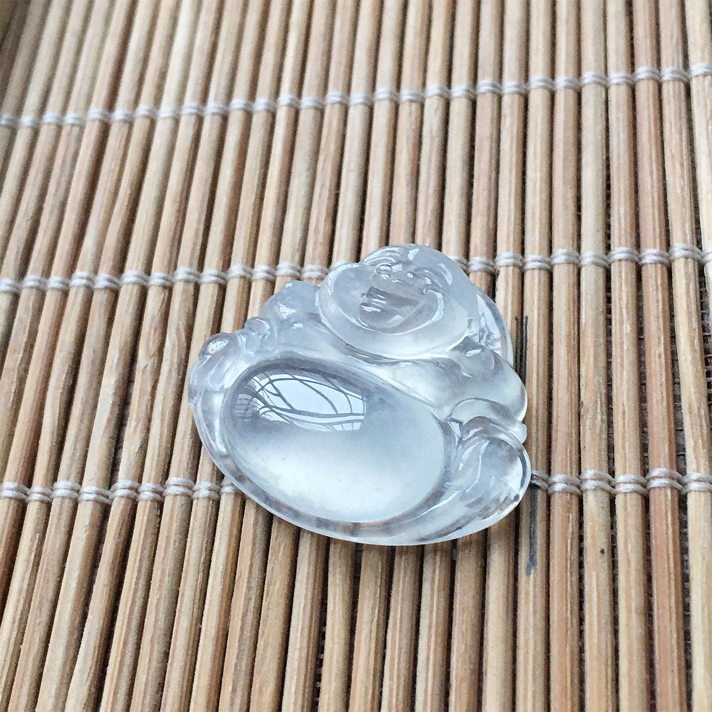 缅甸翡翠高冰种起光佛公吊坠老坑A货翡翠笑佛挂件纯净弥勒佛挂坠