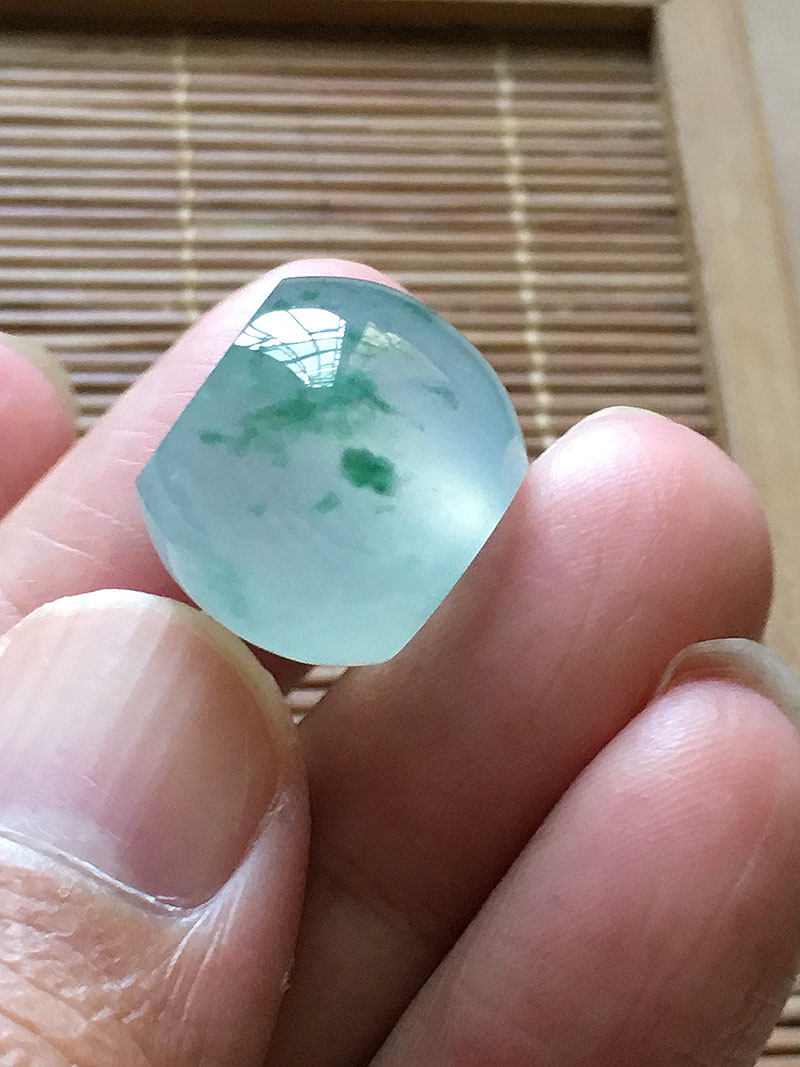 缅甸翡翠玻璃种飘花路路通吊坠