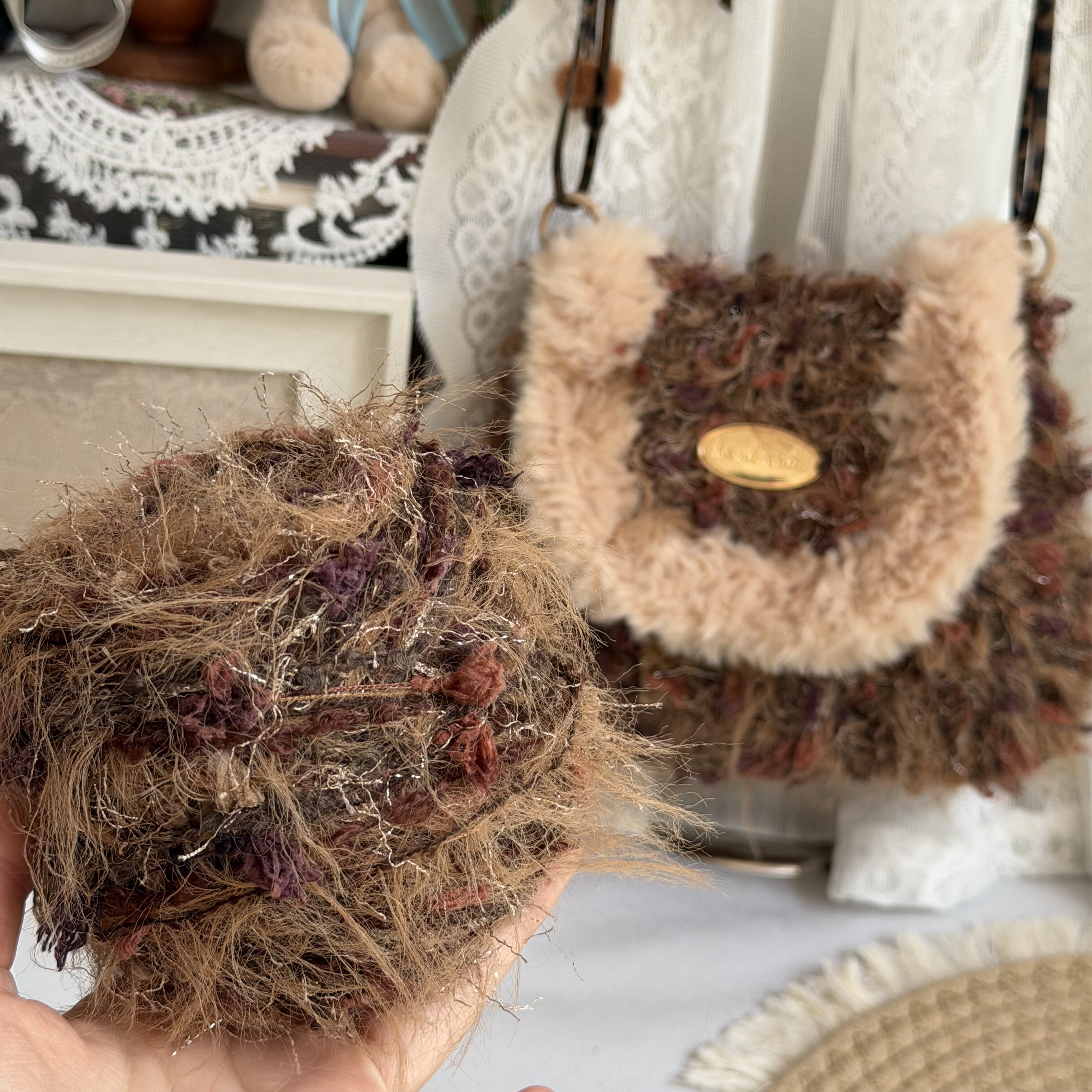 手混线【落日黄昏】围巾线diy围脖钩织帽子秋冬美拉德色棕色毛线