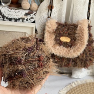 手混线【落日黄昏】围巾线围脖钩织帽子包包秋冬美拉德色棕色毛线