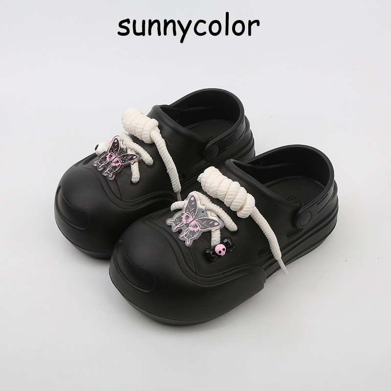 SUNNYCOLOR甜酷ins潮厚底洞洞鞋