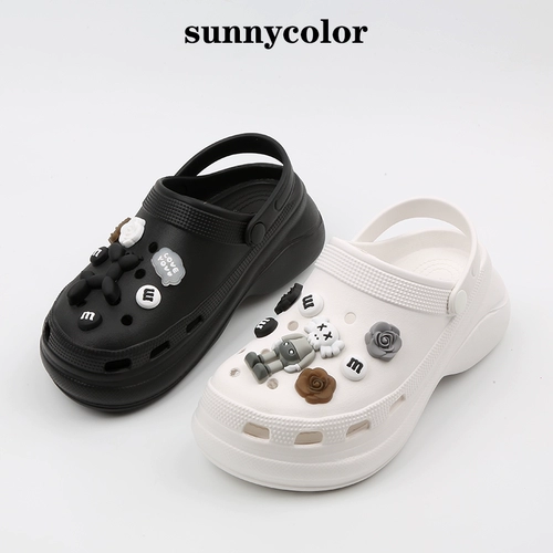 Sunny Color tong ins обувь женская обувь женская xiawai иностранное управление пляжными туфлями Zeng Zeng