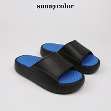 Сланцы sunny color拖鞋男士夏季外穿运动凉拖厚底防滑情侣一字拖ins潮拖