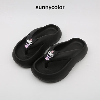 SUNNYCOLOR可爱卡通厚底人字拖