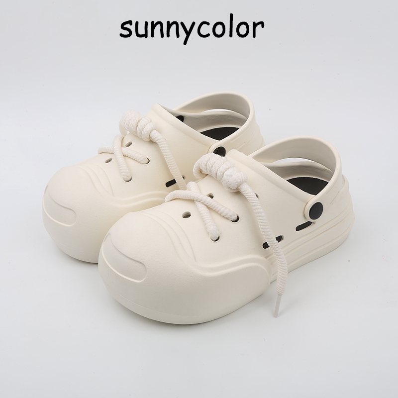 SUNNYCOLOR厚底5CM开口笑洞洞鞋