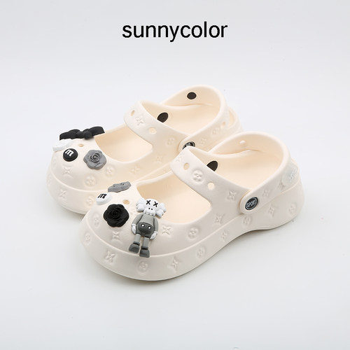 sunnycolor气球狗厚底洞洞鞋