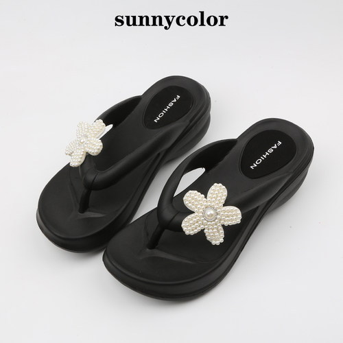 sunnycolor时尚休闲厚底人字拖