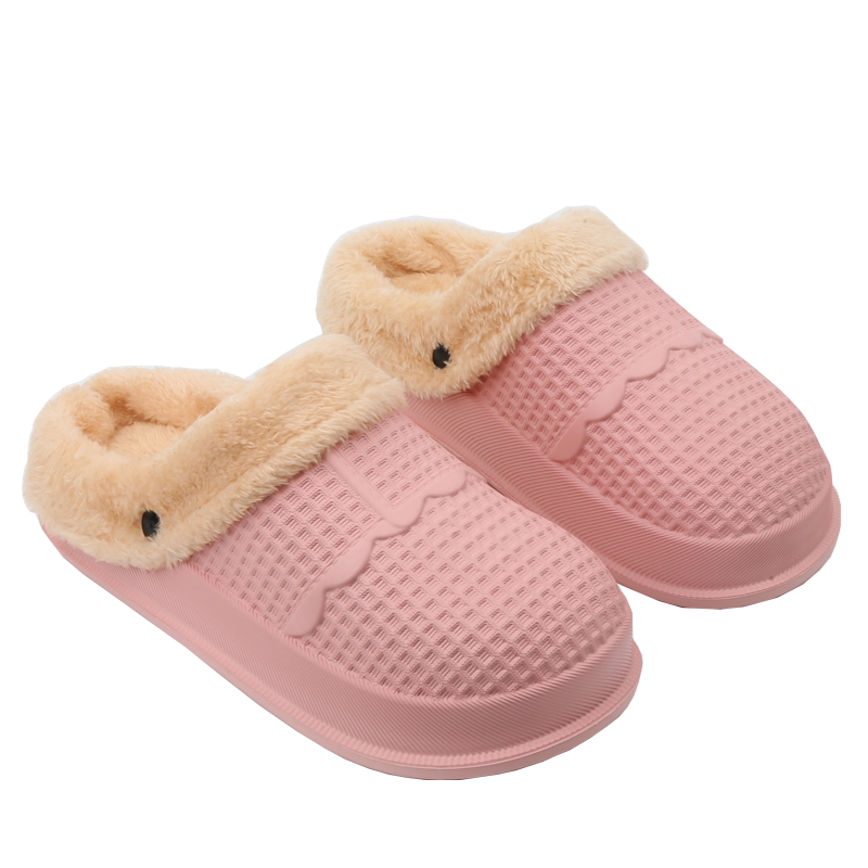SUNNY COLOR防水可拆洗棉拖鞋女冬季加绒保暖防滑室内居家棉鞋男