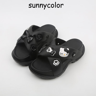 SUNNYCOLOR踩屎感厚底KT猫凉拖鞋