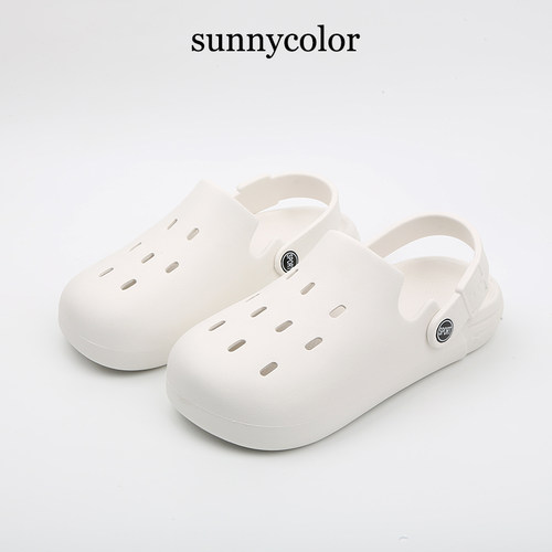 SUNNYCOLOR时尚简约软底洞洞鞋
