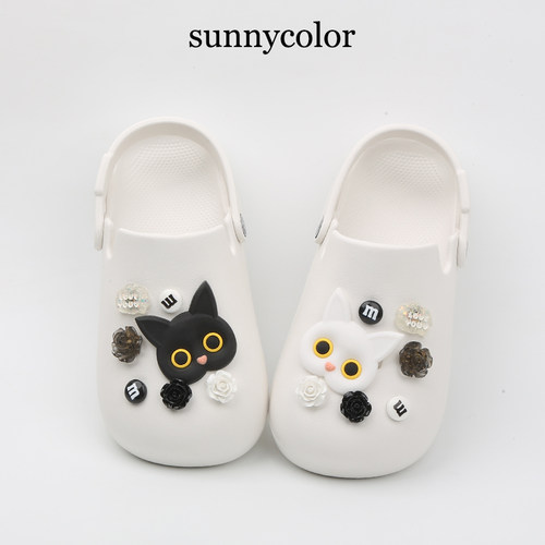 SUNNYCOLOR可爱卡通平底洞洞鞋