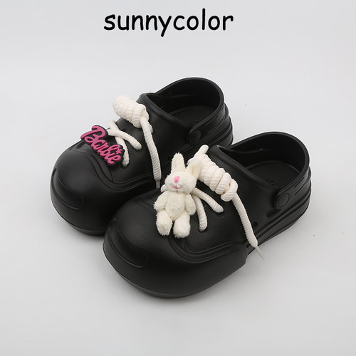 SUNNYCOLOR厚底甜酷开口笑洞洞鞋