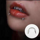 穿刺女孩 钛钢唇系带钉德古拉钉微笑钉尖堆钉朋克风饰品 可欲可甜