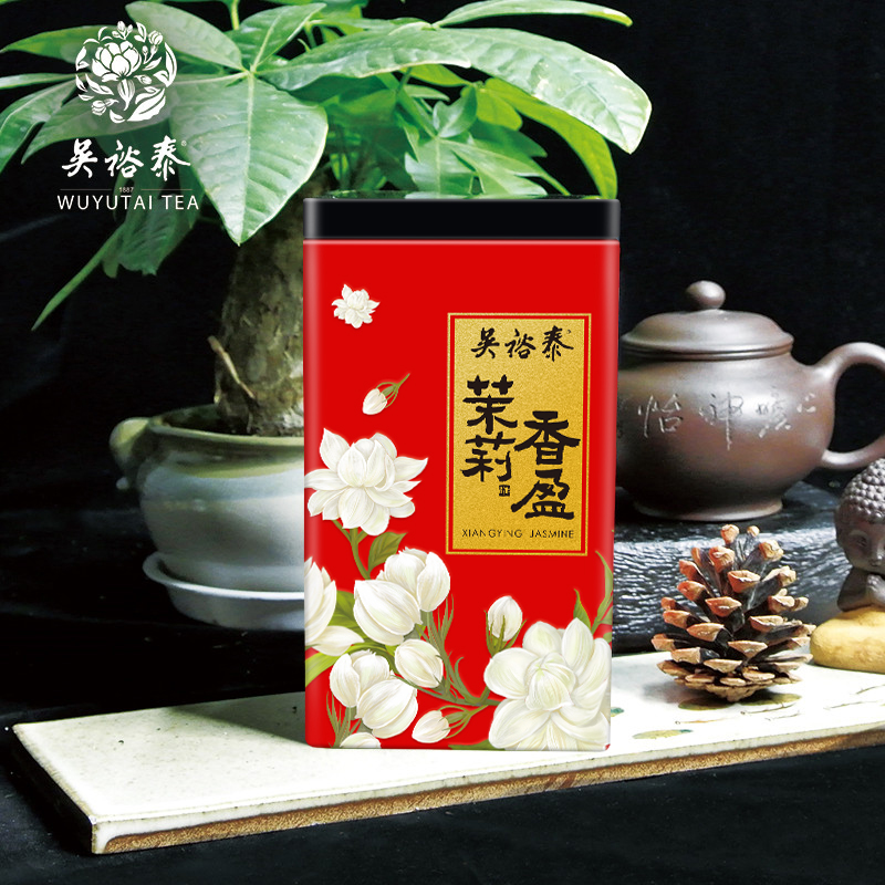 【直播专享】吴裕泰茶伏花六窨香盈茉莉花茶浓香量贩罐装180g*3