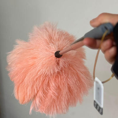 高档白色鸵鸟毛掸家用车用装饰清洁扫灰鸡毛掸子不掉毛白色除尘掸