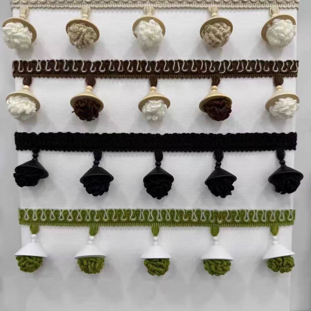 新款高品质花边窗帘立边飞盘毛球木帽卷毛球,居家布艺,花边/蕾丝,淘宝优惠券,粉丝福利购,淘宝优惠卷