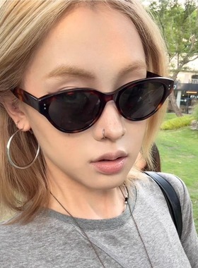 新款豹纹防紫外线猫眼太阳镜